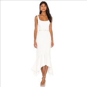 Belted Uptown Midi Dress in Porcelain NWT